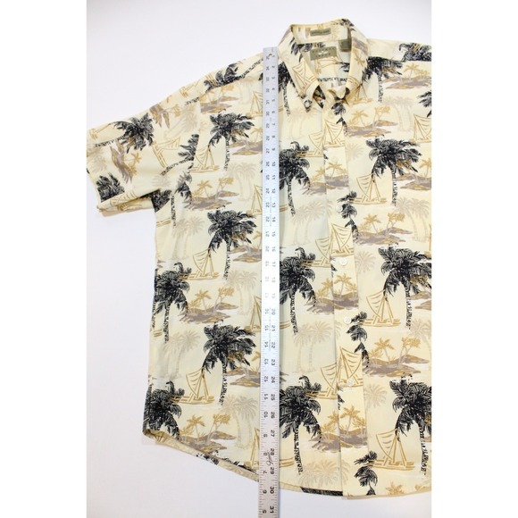 Natural Issue Mens Size L Button Up Hawaiian Short Sleeve Aloha Shirt Palm Trees - Picture 5 of 8